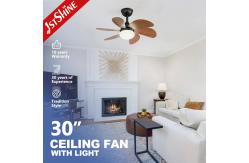 China 30 Mini Ceiling Fan With Light Wood Blade 6 Speed Choice Hi Speed supplier