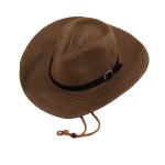 Fashionable Knitted Summer Cowboy Straw Hat With Embroidered Logo for sale