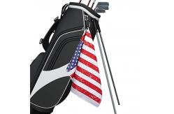 China Digital Printed Microfiber Waffle Weave Golf Towel With Custom Logo supplier
