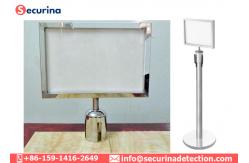 China Pointer Frame Retractable Belt Stanchions Sign Holder To Inform Visitors supplier