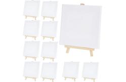 China Small Painting Art Set With Easel And Canvas , Stretched Canvases Panels Pack OEM supplier