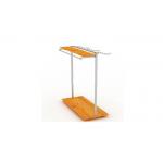 China Practical Wooden Garment Display Stand Space Saving Sliver Metal Hanging Customized for sale