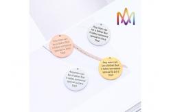 China 25mm Round Shaped SS304 Pendant Engraved Bracelet Charms supplier