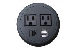 China Smart Circular Electrical Outlet , AC Round Electrical Outlet For Conference Table supplier
