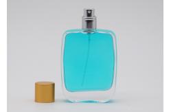 China Square Shape 50ml Cosmetic Perfume Bottle With FEA15 Snap On Perfume Pump supplier
