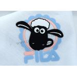 Embossed 2D Sheep Heat Transfer Clothing Labels SGS Approval for sale