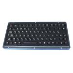 Black titanium vandal proof ruggedized keyboard with industrial backlight