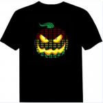 Voice Control Light Up LED T Shirt 100% Cotton Round Neck For Adults for sale