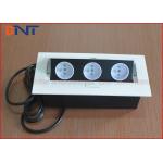 White Square Desk Pop Up Sockets With 3 French Power Outlet Galvanized Panel for sale