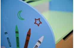 China W60CM Crayon Pattern MDF Wooden Kids Toy Chest supplier