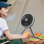 Rechargeable Floor Standing Fans 5W 10000mAh Led Light Fan Remote Control for sale