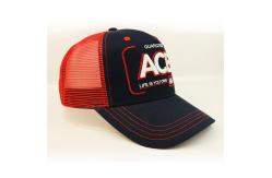 China Anniversary Red Mesh 5 Panel Trucker Cap Custom Logo 3D Letter Embroidery Blank supplier