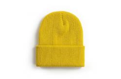 China Yellow  Knitted Fluorescent Beanie Bonnet Hat Cuffed Plain Skull supplier