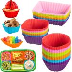 Silicone Lunch Box Dividers, Colorful Bento Box Dividers, Silicone Cupcake Liners, Reusable Bento Box Accessories for sale
