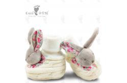 China Plush Toddler Shoes Comfortable Safe Baby Infant Toe Rabbit Head Shoes supplier