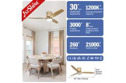 China Energy Saving 52in Flush Mount LED Ceiling Fan With Solid Wood Blades supplier