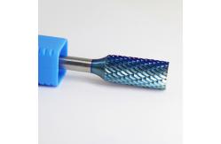 China Engraving Blue Nano With Coating Cylinder Shape With Radius End Rotary Burr  supplier