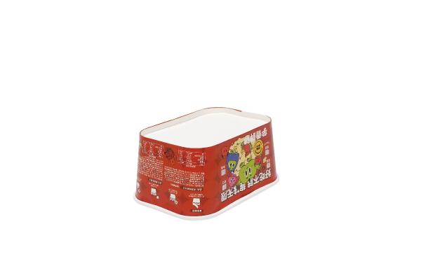 Biodegradable Rectangle Takeaway Bowl Double Wall Kraft Paper Square Salad Bowl With Lid