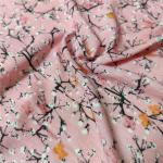 100% Rayon Printed Stretch Jersey Fabric 170gsm With Plum Blossom Pattern