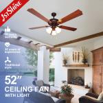 52 Inch 60w Noiseless Ceiling Fan 220v 5 Blades For Restaurant Living Room for sale