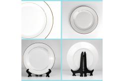 China Coated White Sublimation Ceramic Plates With Gold Trim Blanks supplier