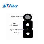 Bow Type Drop Indoor 4 Core Fiber Optic Cable Black LSZH Jacket G.652 Ftth for sale