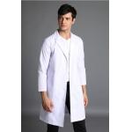 155 GSM Unisex Long Sleeve Coat White Doctor Medical Uniform Anti-bacteria Wrinkle-free for sale