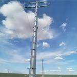 10KV Single Loop Polygonal Galvanized Round Post Suspension Steel Tower Poles for sale
