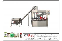 China Automatic Powder Filling Capping Line With Auger Dosing Filler For Bottles Jars supplier