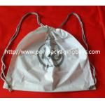 Personalized PP Promotion  Packaging / White Plastic Drawstring Backpack