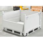 Heavy Duty Collapsible Storage Stillage Pallet Tubs With Half Drop Gate Powder Coated for sale