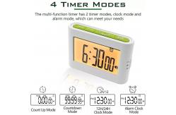 China Large LCD Rectangle Magnet Kitchen Timer Digital Count Up Down Alarm Clock supplier