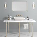 Gray White Countertop Mounted Concrete Wash Basin Rectangular for sale