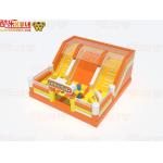 Orange Inflatable Big Sliding Bouncy Castle With Small Obstacles for sale