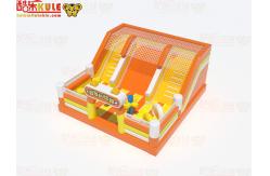 China Orange Inflatable Big Sliding Bouncy Castle With Small Obstacles supplier