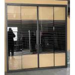 Alum Black Stripes Frame Screen With 5/6mm Tempered Glass For Bathroom for sale