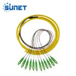 Singlemode Simplex PVC Sc / Apc Fiber Optic Pigtail G652D Type 12 Cores for sale