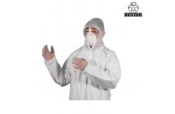 China White SPP PE Disposable Protective Coverall Work Suits For Food Processing supplier