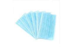 China Blue Disposable Face Mask 3 Layer Filtration Non Woven With Elastic Ear Loop supplier