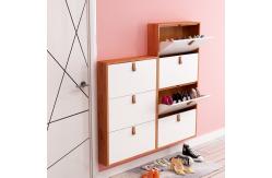 China Home 4 Layers Metal Shoe Storage Cabinet Simply Double Colror supplier