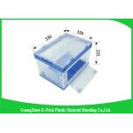 Big Capacity Collapsible Plastic Storage Bins , Folding Storage Crates Space Saving for sale