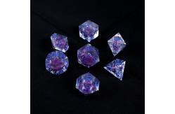 China Purple liquid natural resin character plays a multi -noodle dice set dnd dice supplier