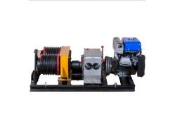 China High Efficiency Double Drum 5 Ton Gas Engine Powered Winch For Lifting supplier