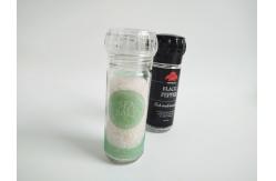 China Simple Salt and Pepper Acrylic Grinder Glass Bottle with Plastic Lid Spice Grinder supplier