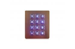 China IP65 Backlit Metal Keypad Customizable Layout Matrix Interface 12 Key Numeric Keypad supplier