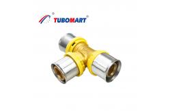 China Natural Brass Customized PEX Press Fittings For PEX AL PEX Pipes supplier