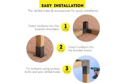 China DIY Elevated Wood Stand Bracket Kit Materials Avaliable Q235B and 4x4 Steel Brackets supplier