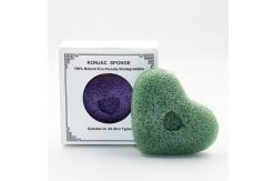 China Beige Natural Konjac Facial Cleansing Sponge Eco Friendly Heart Bath Sponge supplier