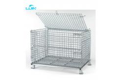 China Heavy Duty Industrial Stackable Wire Mesh Pallet Cage Foldable Steel Mesh Box supplier