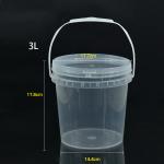 Transparent Custom PP Plastic Milking Bucket Container for Fried Chicken and Popcorn for sale